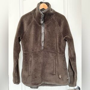 Indygena Pecora Fleece Pullover High Nexk Snap Tunic Caper Green Sz L Gorpcore